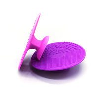 Silicone Makeup Brush Cleaning Mat with Suction Cup, Round Cosmetic Brush Scrubber