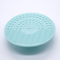 Silicone Makeup Brush Cleaning Mat with Suction Cup, Round Cosmetic Brush Scrubber
