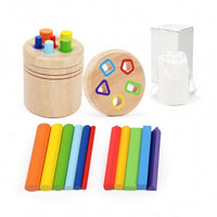 Sorting Cylinder with Drawstring Bag Child-Centered Shape-Sorting Toy Shape Sorter Educational Early Learning for Toddlers
