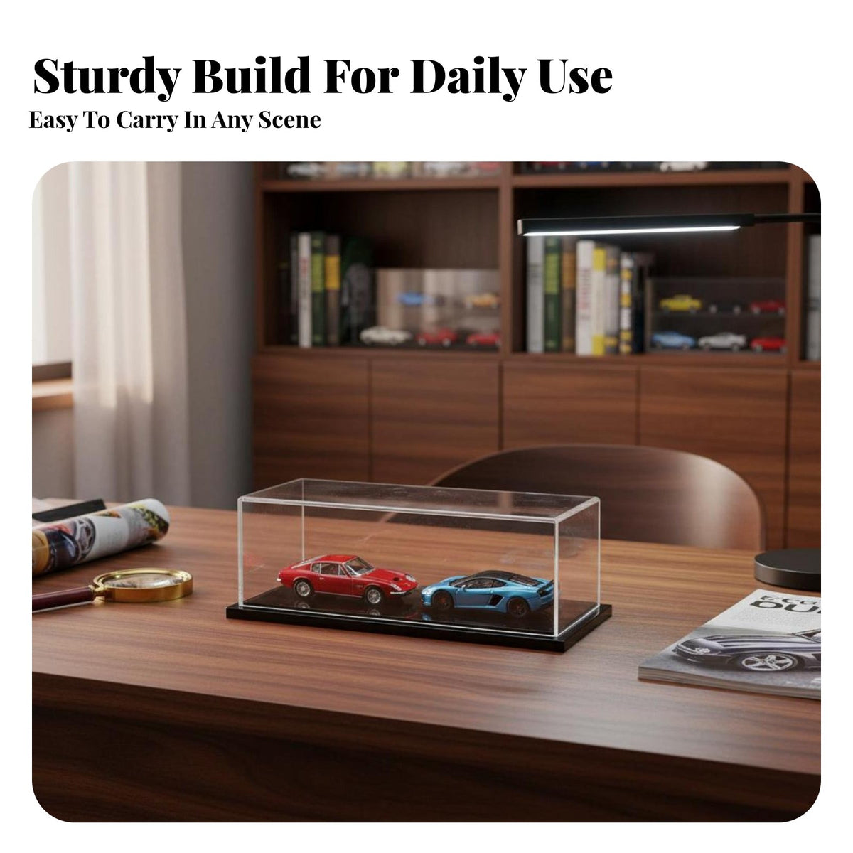 Safeguarding 1:64 Scale Model Car Display Box Includes Base 1/64 Scale Display Case Easy to Assemble for Hobbyists