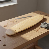Natural Wood Finish aquaticShaped Skateboard Deck Pre-Drilled Holes 22-Inch Skateboard Deck