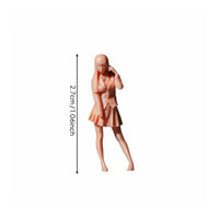 Raised Hand 1/64 Scale Girl Figurine Long Hair 1:64 Girl Figurine Blazer Design Desk Ornament Pleated Skirt