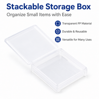 Clear Synthetic Material Craft Storage for Beads, Stackable Small Containers with Hinged Lid, Portable Office Desk Organizer for Buttons, 100ml