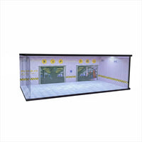 1:64 Garage Diorama with Lights 1/64 Car Display Box Dustproof Diecast Car Display Case for Desk, Shelf