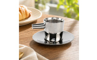 Espresso Cup with Saucer Stainless Steel Coffee Cup with Saucer Double-Walled