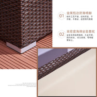 Outdoor Wicker Rattan Sofa Set for Patio Balcony Garden - 3-Piece Combination