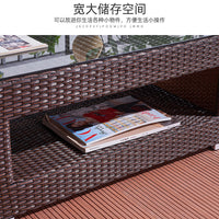 Outdoor Wicker Rattan Sofa Set for Patio Balcony Garden - 3-Piece Combination