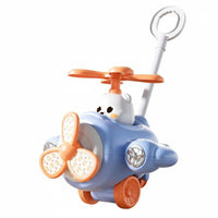Airplane Push  Cart Chime Sounds Young Child Push Along Toy Educational Play-Influenced Cartoon for Young Children