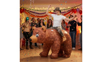 Inflatable Ride on Bear Costume Brown Riding Bear Costume Oversized Built-in Fan for Adults, Halloween