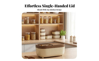 Moisture-Proof Rice Storage Bin Single-Hand Operation Grain Storage Bin Safe for Countertop, Cabinet