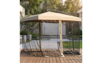 Cantilever Umbrella with Offset Mesh Patio Umbrella with Mesh Screen Hanging for Backyard, Garden