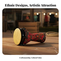 Rich Sound 12-Inch Tunable Djembe Portable Mechanically Tuned Djembe Long-Lasting Hand Drum Ready to Play for Professionals, Performers, Live Performance, Music Practice, Studio Recording, Outdoor Use