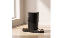 Automatic Feeder with Two Bowls Anti-Jam Automatic Pet Feeder Easy to Clean Stable for Cats, Daily Feeding, Vacation