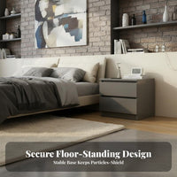 Simple Modern Aesthetic 2-Drawer End Table Compact Size Nightstand Large Capacity Storage Bedside Cabinet Multi-Purpose for Apartment Dwellers, Students, Homeowners, Dorm Room, Entryway, Closet