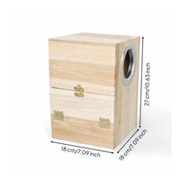 Parrot Nesting Shelter Unfinished Bird Nesting Shelter with Perch Vertical Bird House with Perch for Cage