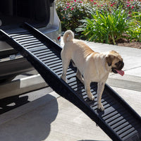 Pet Ramp Tri Fold Non Slip Surface Supports 165 Lbs for Suvs