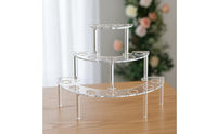 Easy to Assemble 3 Tier Ice Cream Cone Holder Sturdy & Stable Semi Circle Cone Rack Reusable Acrylic Dessert Display Stand Polished Edges for Buffet, Wedding