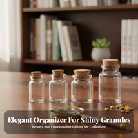 Gold Bean Storage Bottle Miniature Size Mini Glass Bottle Small Glass Container Reusable Mini Cork Plug Vials for Presentation