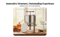 Perforated Manual Stainless Steel Honey Extractor Polished Silver Honeycomb Press Threaded Screw Stainless Steel Press Horizontal Handle