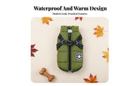 Padded Harness Vest Waterproof Dog Coat Warm Pet Apparel for Young Dogs, Feline Owners, Cold Weather, Outdoor, Outdoors