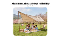 Adjustable Aluminum Tarp Support Pole Twist Lock System Adjustable Tarp Pole Extendable Awning Support Rod Anti-Slip Tip