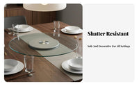 Glass Rotating Tray Seamless Rotation Glass Dining Table Turntable Round Serving Rotator for Families, Hosts