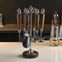 Bar Tool Organizer Sleek Cocktail Shaker Stand Organized Holder for Bartenders, Kitchen Counter