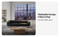 Modernist Design Straight-Line 3-Person Settee architectural design Sofa Minimalist Aesthetic Couch Vintage Inspired for Apartment Dwellers, Homeowners, Pet Owners, Office