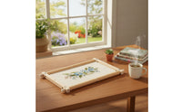 Rotatable Embroidery Frame with Clips Natural Wood Wooden Embroidery Frame Smooth Sturdy for Needlepoint