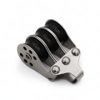 Triple Pulley Block Compact Ball-Bearing Pulley Hardware Corrosion-Resistant Smooth-Running for Sailors, Marine Rigging