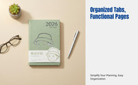 Student Everyday Planner 2026, Year-Round Notebook, Efficient Organizer, Minimalist Faux Leather, Multi-Color