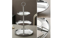 3 Tier Stand Stainless Steel Dessert Serving standGrade Tier Tray for Parties, Buffet