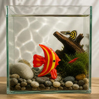 Handmade Glass Ocean Aquarium Cartoon Fish Shrimp Turtle Tank Decoration Micro Landscape Ornament