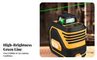 High Precision Level USB Rechargeable Self-Leveling Cross Line Compact Design for Contractors, Handymen, Tiling, Picture Hanging