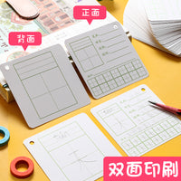 Blank English Word Flashcards for Students, DIY Literacy Cards with Rings