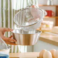 Kitchen Colander and Strainer Basket Set, Double Layer 304 Stainless Steel Vegetable Colander and Fruit Strainer for Rinsing Vegetables, 2 Pack