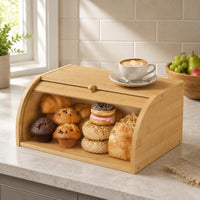 Hinged-Lid Bread Box Rounded side_panel Kitchen Organizer Rectangular