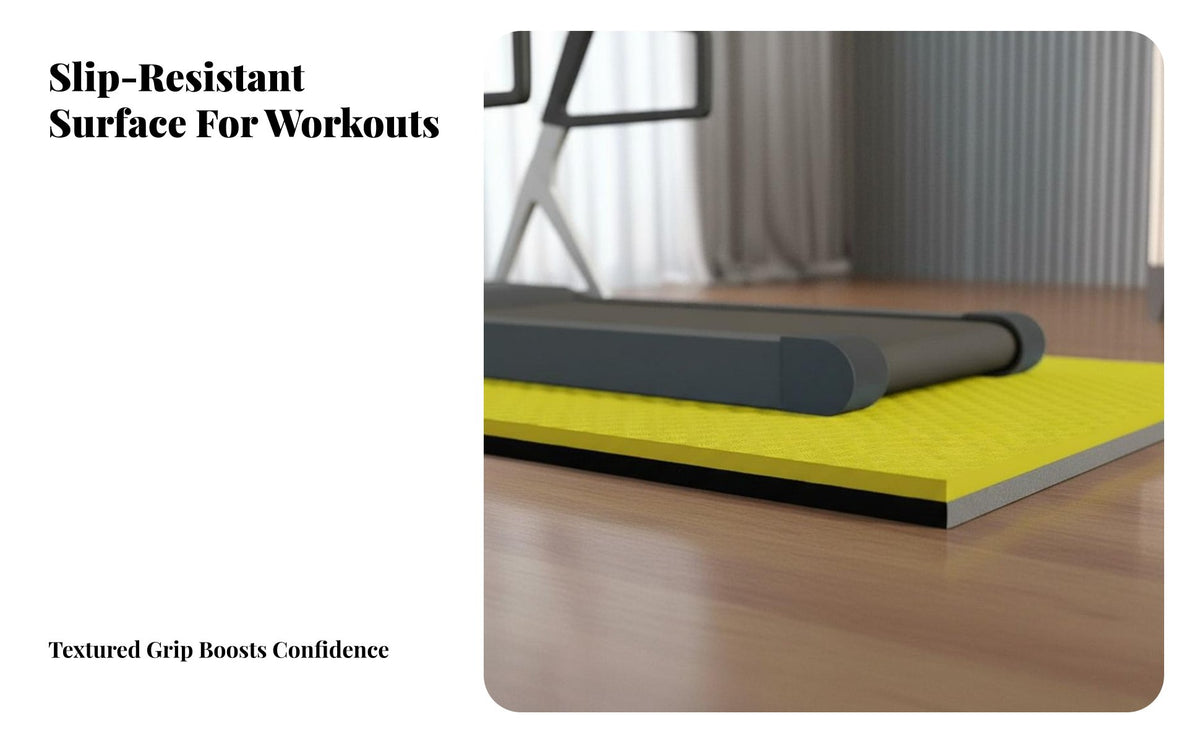 Anti-Vibration Treadmill Mat Non-Slip Treadmill Mat Pad Wear Resistant Shock Absorbing Floor Pad Thickened Design for Apartment Dwellers, Home Gym, Apartments, Upstairs Rooms