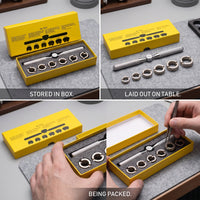 Screw-Timepiece Case Opener with Dies Professional Watch Back Case Opener with Dies Interchangeable Tool for Watchmakers, Hobbyists, Workshop
