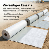White Weed Control Fabric Geotextile, Pond Liner Mulch Fabric for Garden & Landscaping, Water-Permeable Root Barrier, Gray Drainage Fabric