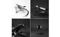 Motorcycle Rear Guard Remover Tail Tidy Bracket Plug-and-Play Number Plate Bracket with Black Metal Motorcycle Number Plate Bracket