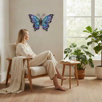 Decorative Winged Metal Art Wall Art Cutout Butterfly Wall Art Painted for Living Room, Garden, Patio