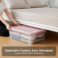 Wheeled Flat Storage container Lidded and particleresistant Underbed Box slim design