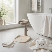 Curving Armrest Standing Bath Rack Stable Base Adjustable Bath Stand Molded Plastic Handsunrestricted for Young Children, Babies, Bathroom