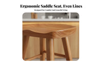Nordic Design Backless Round Bar Stool Minimalist Design Counter Chair Stable Widened Base Seating Furniture Floor Protection Loop for Cafe Owners, Homeowners, Adults, Pub, Kitchen Island, Living Room, Office