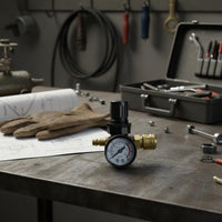 Pressure Regulator with Gauge Inline Air Regulator with Gauge Accurate Air Pressure  Adjuster for Workshop