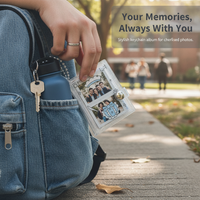 Cartoon Mini Photo Album Keychain for 2-inch Photos and ID Cards