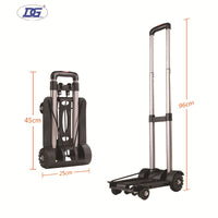 Aluminum Alloy 4-Wheel Foldable Shopping Cart with Telescopic Handle