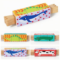 Wooden Rotating Puzzle Toy Cognitive Skills Brain Teaser Toy Tactile for 3+