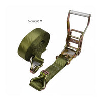 Double Hook Design Ratchet Tie-down Strap 5000kg Breaking Strength Tie down Strap with Hooks Safety Lock for Truck Drivers, Shipping, Moving